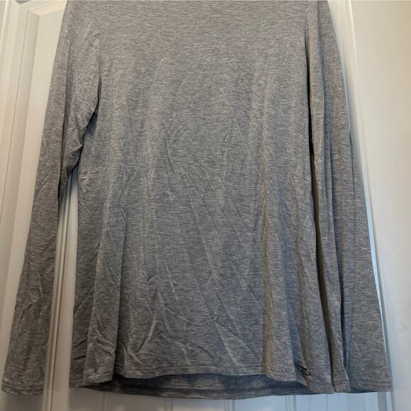 Calvin Klein Liquid Jersey Women's Long Sleeve Boat-Neck Pullover‎ Top Sz M Gray - Picture 4 of 6